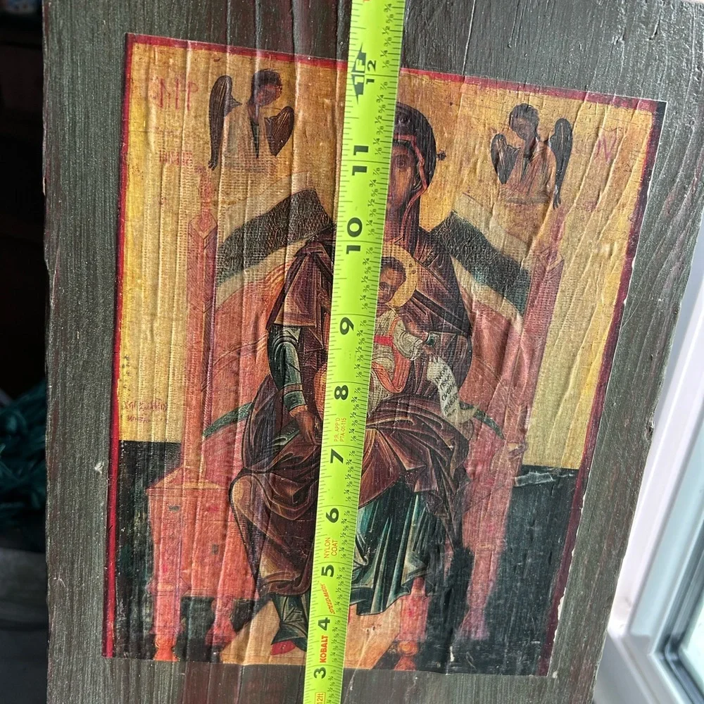 Religious Icon Art Print with Gold and Brown Tones - Picture 4 of 6